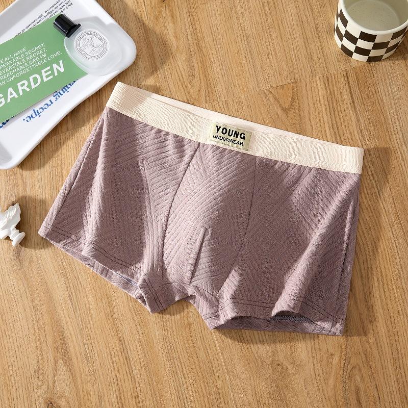 Male Summer Light Cotton Breathable Antibacterial Crotch Sports Youth Boxer Briefs