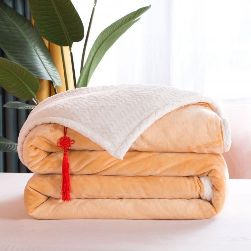 Double-Layer Thick Fleece Blanket Coral Velvet Throw Bed Office Sofa All Season Soft Warm