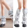 Japanische Frauen Süßes Mädchen Beinstulpen Lange Socken Harajuku Punk Kordelzug Holografische Beinabdeckung mit Verstellbarer Länge