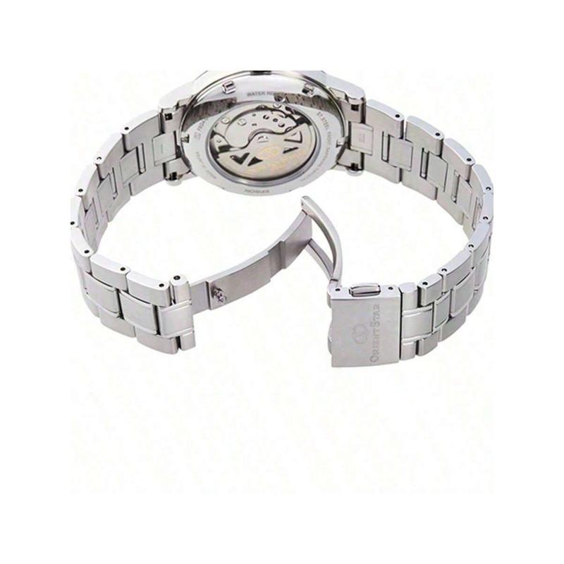 Men's Automatic Mechanical Watch; White/blue/black Dials; 39mm Stainless Steel Watch Band RE-AW0001B00B