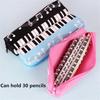 Creative Musical Note Piano Stationery Pouch Student Pencil Case Square Single Layer Oxford Cloth Pen Bag for Girls Boy