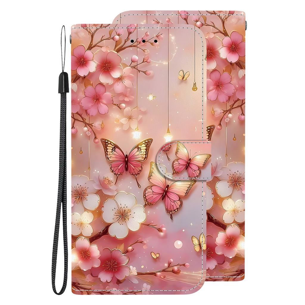 Handmade PU Leather Flip Case for iPhone X/11/12/13/14/15/16/17 Series - Anti-Slip Shockproof Cover with Wrist Strap & Heart/Rose Cat Designs