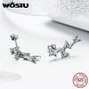WOSTU 925 Sterling Silver Decorative Butterflies Stud Earrings Classic Small Earrings For Women