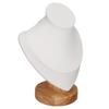 Necklace Display Holder Log Flannel PU Leather Necklace Holder Stand for Retail Store White