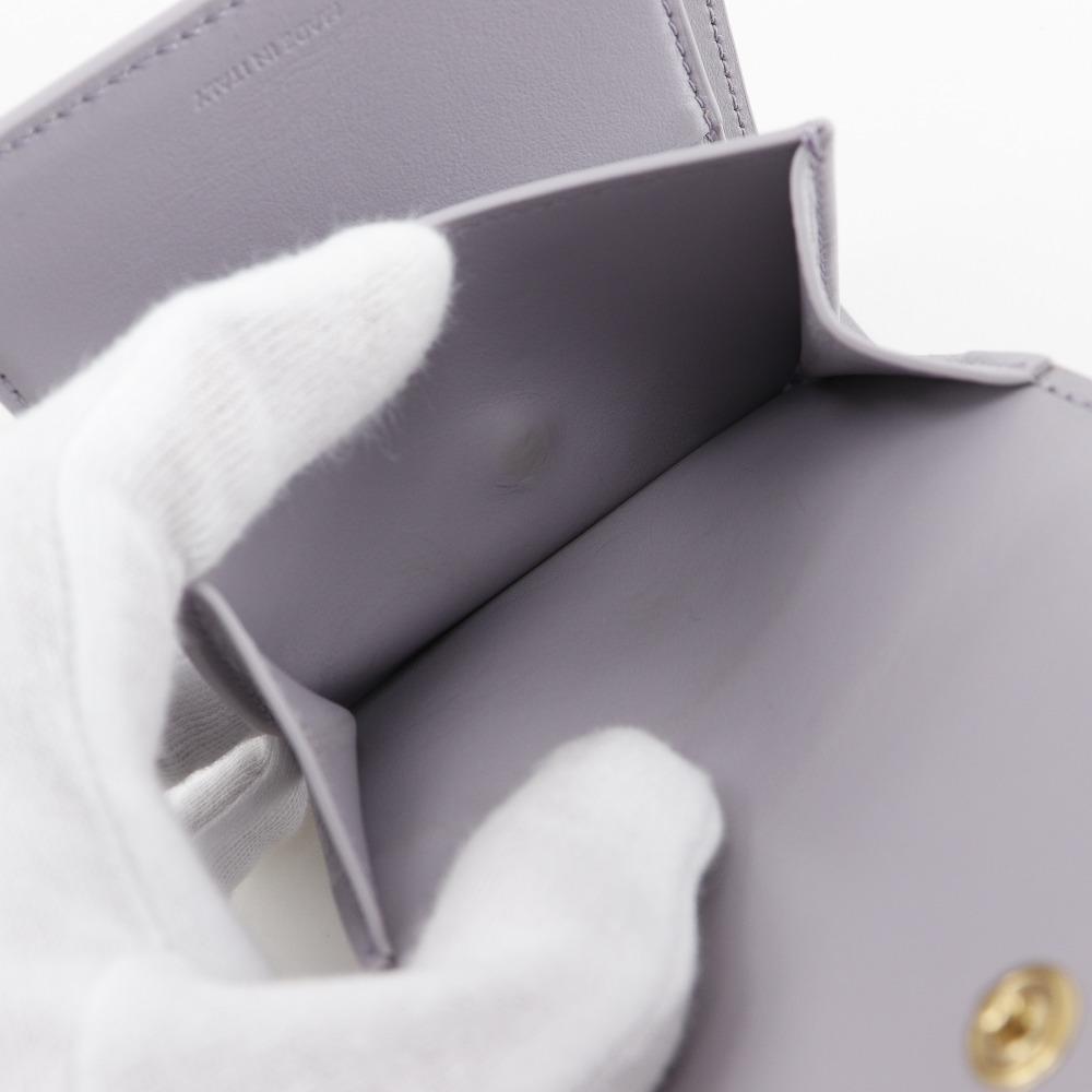 CELINE Triomphe Tri-fold wallet Small flap wallet Compact wallet purple leather Women Used