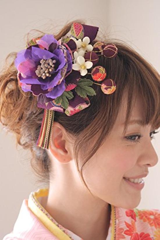 Hair Coming of Age Graduation Japanese Graduation Japanese Clothing [SOUBIEN] Ornament, Ceremony, Ceremony, Pattern, Braid, Flower, Ceremony, Hakama,