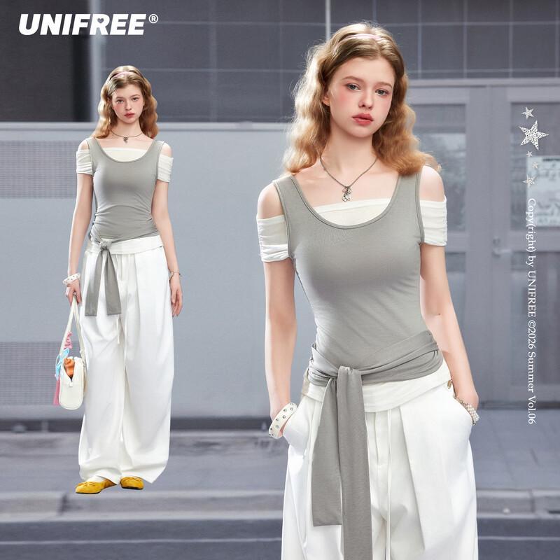 UNIFREE American Retro Casual Slim T-Shirt S