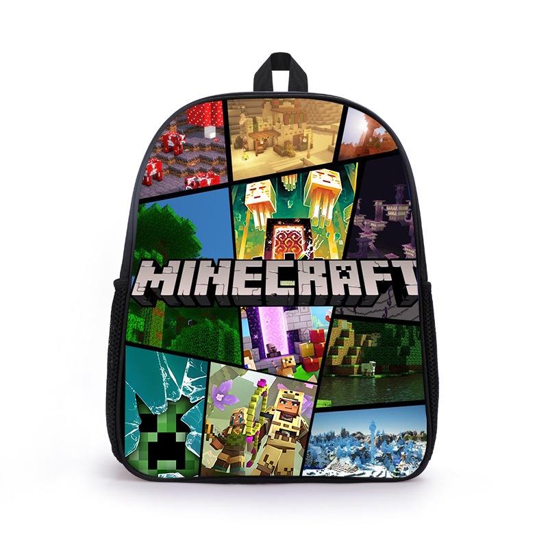 Cute Cartoon Print Minecraft Backpack For Boys And Girls Lightweight And Spacious Medium Size 36-55l Capacity