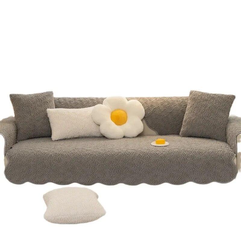 Pernă de canapea Pernă îngroșată 2023 Nou Antiderapant stil crem Husă de canapea din piele Prosop din pânză Cașmir Iarnă Plus