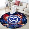 Custom Name Portsmouth FC Round Area Rug,Carpet Rug for Living Room Bedroom Sofa Playroom Decor,Non-slip Floor Mat
