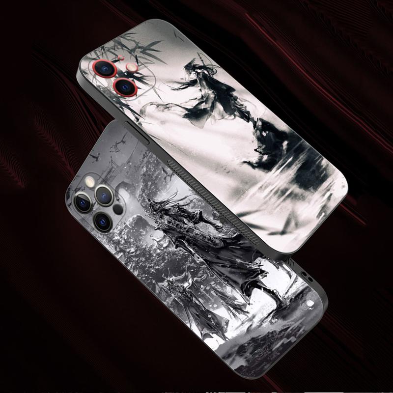Phone Case For Apple Iphone 14 13 12 11 Pro Max 13 12 Mini Xs Max Xr X 7 8 6 6s Plus Shell Japan Samurai Landscape Ink Painting