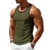 Men's Athletic Tank Top Gym Workout Sleeveless Shirt Moisture Wicking Breathable Stretch Fabric Loose Fit Training Vest