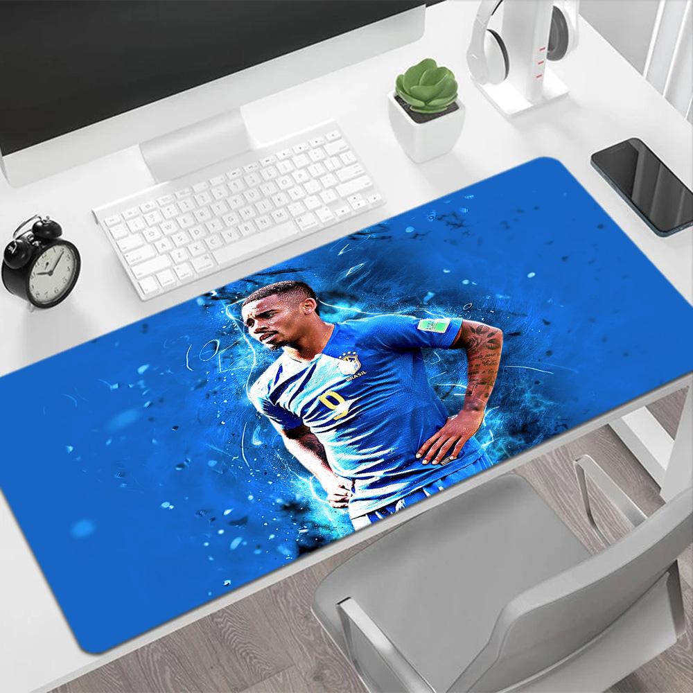 Soccer Player Blue Kit Large Mouse Pad Desk Mat Office Mouse Mats Non-Slip Rubber Base Office and Gaming Desk Decoration