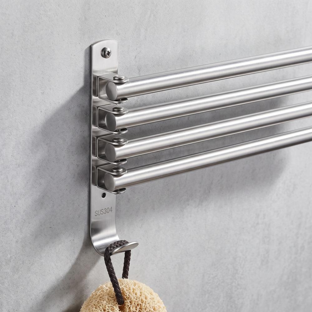 Swivel Out Towel Racks Stainless Steel Towel Holder Organizer Towel Bar Home Bathroom Kitchen