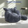 Starry Snow Fox Bean Bag Chair,Bean Bag Sofa,Indoor Soft Fluffy Animal Shaped Bean Bag Seat for Bedroom,Living Room