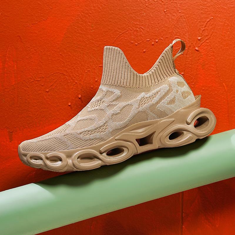 

Носки и обувь мужская весна новая мужская беговая обувь с лезвиями дышащая сетка повседневная спортивная мужская обувь 46 кофейный