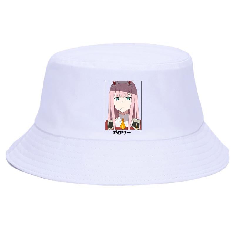 Anime Darling In The Franxx Zero Summer Hat Women Unisex Panama Bucket Cap The Design Flat Visor Zero Two Bucket Hat Fisherman Hat