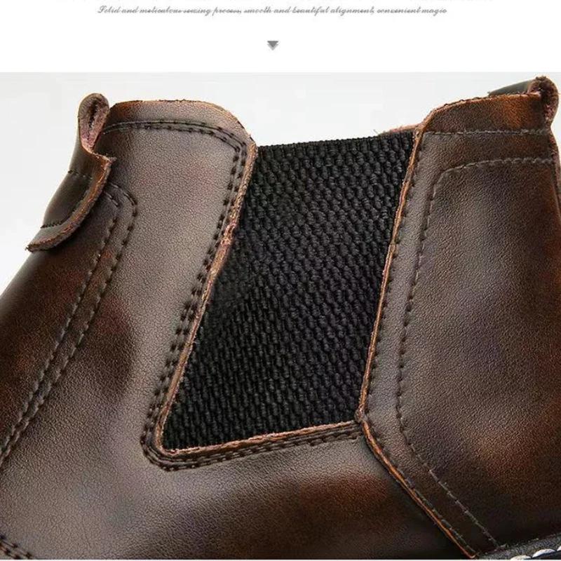 2025 PU Leder Herrenstiefel Hohe Qualität Herren Arbeitsstiefel Markendesigner Herren Freizeitschuhe Britischer Stil Knöchelstiefel für Herren