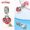 Genuine copper Luminous Halloween Charm Bead Charms Zombie Skeleton Dangle Bead Compatible With Authentic Bracelets Do It Yourself Fine Jewellery Gift
