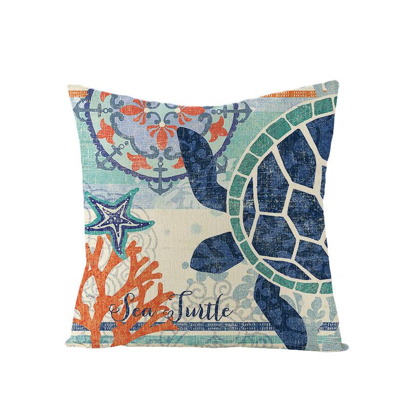 Home Marine Life Polyester Printed Pillow Case Combination Car Pillow Cushion Cover