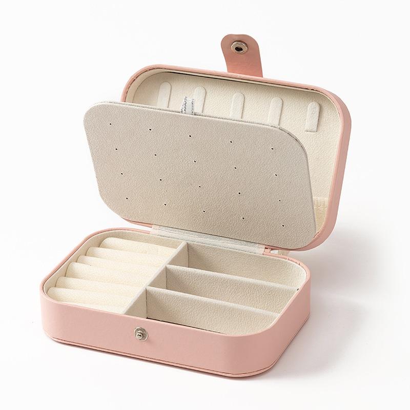 Jewelry storage box High-grade anti-oxidation stud earrings, necklace, jewelry ring grid desktop large-capacity display box
