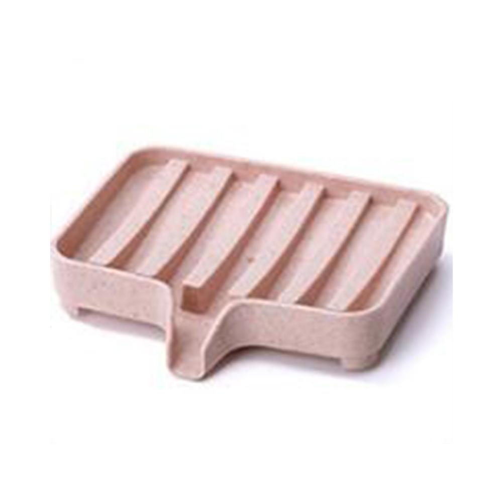 

Soap Dish Bar Soap Holder Pack Bathroom Kitchen Anti-slip Dish Drainer Drying Rack Pack Pink#0