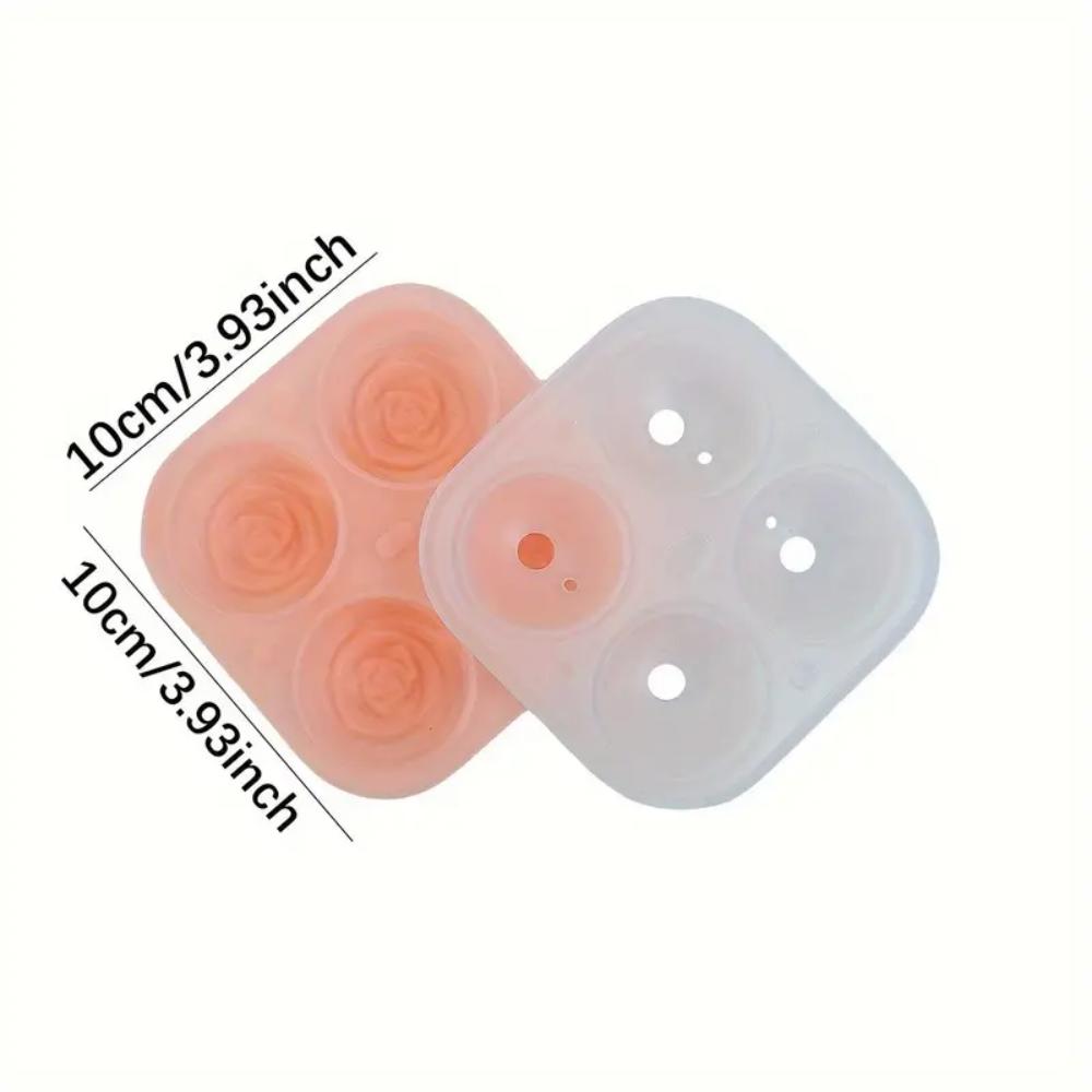 1 piece rose silicone ice cube tray mold - food-grade reusable ice cube tray, flower-shaped ice cubes, easy-to-remove design
