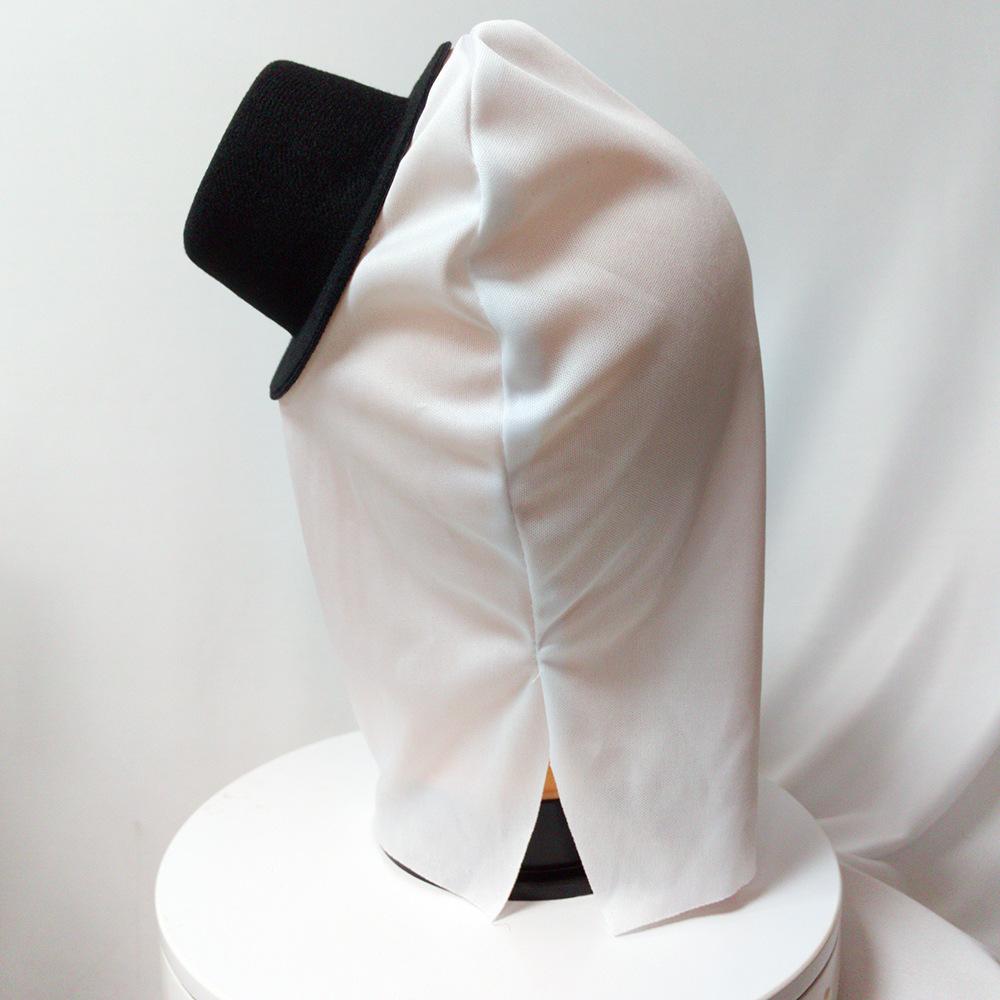 Horror clown mask for Halloween, scary masquerade mask with hat, white horror clown headgear