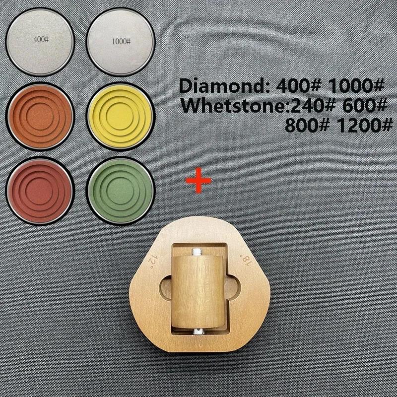 Nuovo Kit Affilacoltelli a Rotella Porta Coltelli Magnetico Angolo Regolabile Set Cilindrico Disco Lucidante Ceramico da Cucina Utensile da Cucina