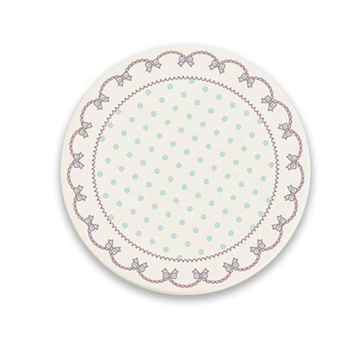 Round Plaid Hard Diatom Mud Coffee Tea Coaster Thermal Insulation Pad Office Non-slip Absorbent Pad