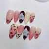 European Style Almond-Shaped 3D Embossed Handmade Wearable Nail Tips