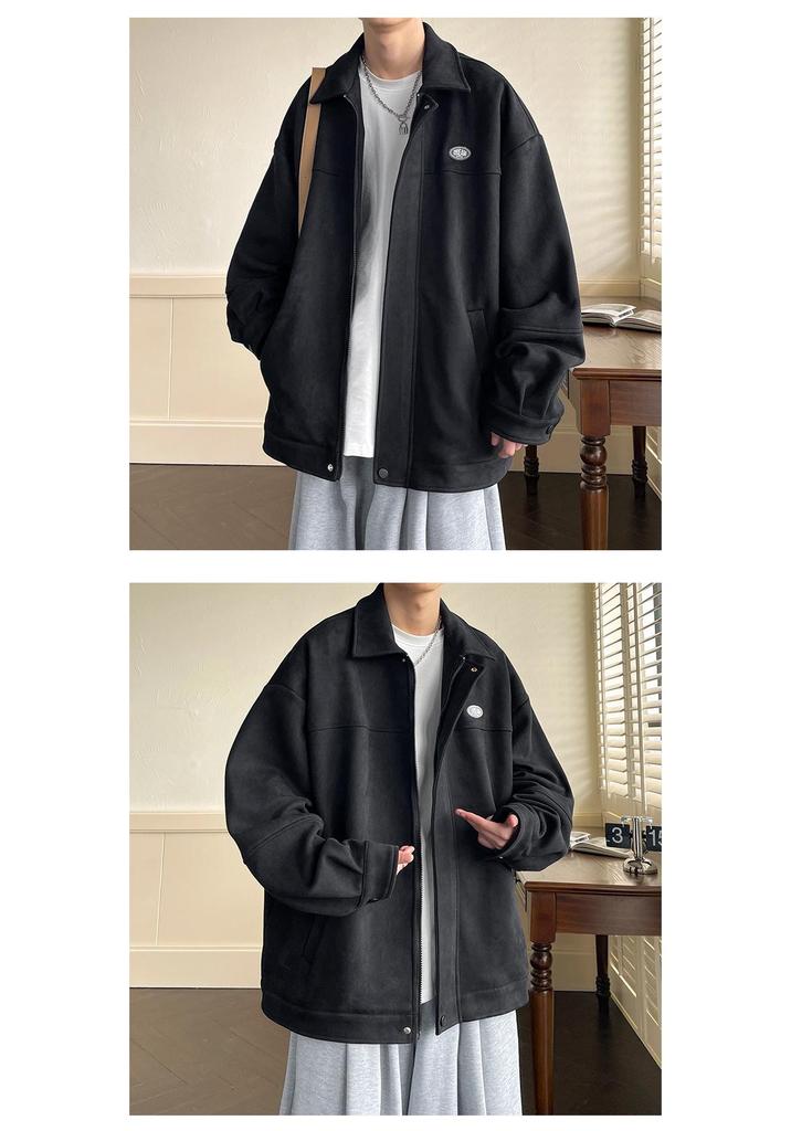 Men's Hong Kong Style Retro Suede Jacket - Cityboy Trendy Spring/Autumn