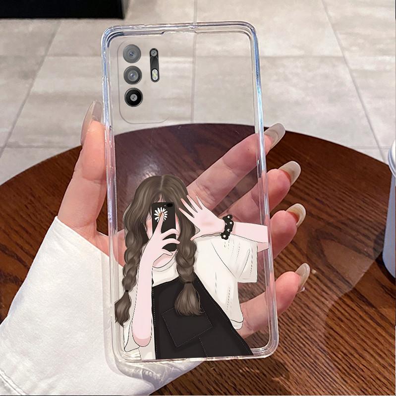 For Oppo A94 5G Reno 5Z CPH2211 Case Transparent Bumper Luxury Cute Love Heart Rabbit Funny Casing Back Cover Phone Case Fundas