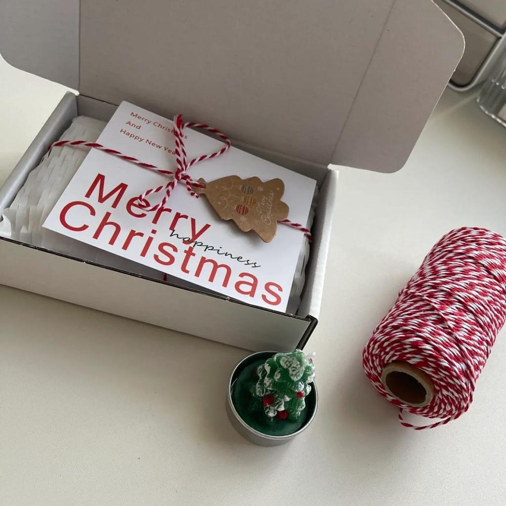 Two-Color Hemp Rope Christmas Gift Wrap: Handmade DIY Cotton & Linen Ribbon for Festive Packaging