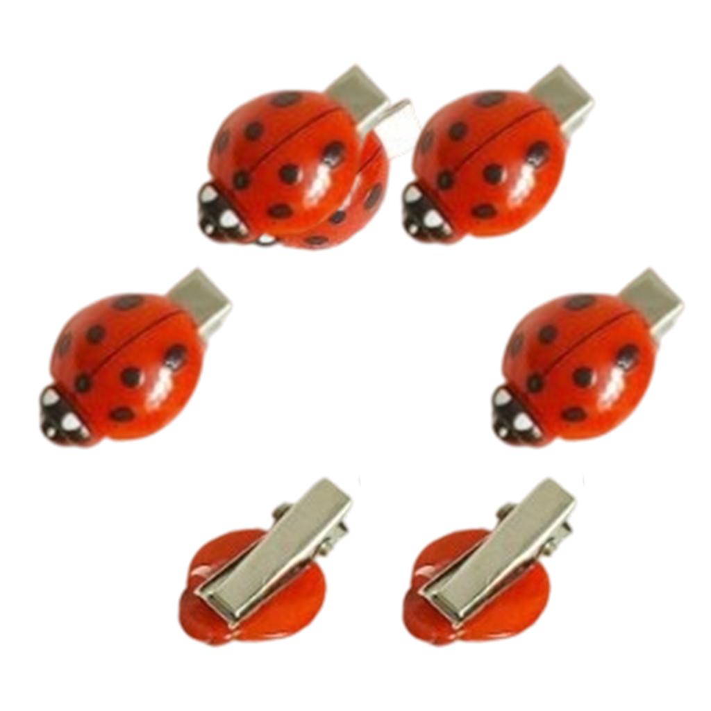 6PCS Ladybug Hair Clips Cute Barrettes for Girls Teens Women Hair Accessories Strong Hold Hairpin for Daily Use Parties