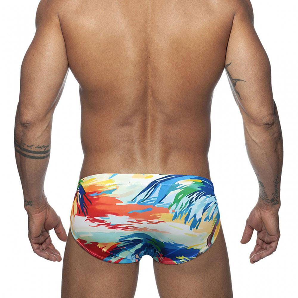 Pánská móda Sexy Swim Brief Sexy plavky s potiskem pro muže Surfovací plavky Low-Rise