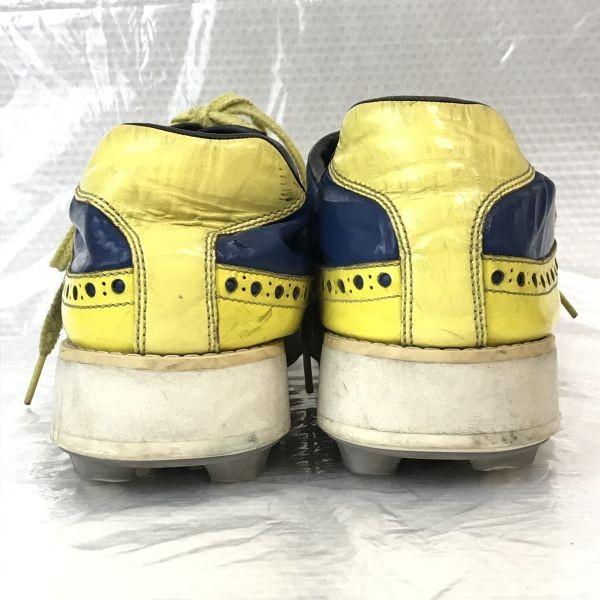 Prada Milano Gelb Blau Zweifarbig Wingtip Sneakers Größe 7 25.5-26.0 Gelb Blaue Schuhe Trainer Stiefel(GEBRAUCHT)