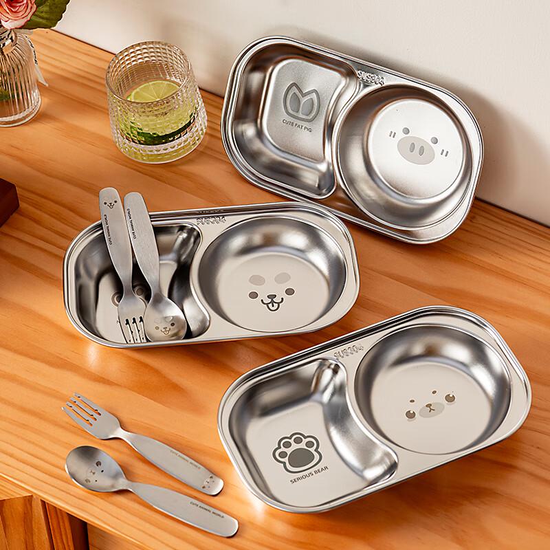 Onlycook Kids Stainless Steel Divided Meal Plates & Dishes