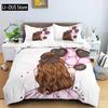 Cartoon Ballerina Duvet Cover Bedding Set For Girls Kid Cute Ballet Princess Dancer Quilt Cover Birthday Gift Bedroom Decoration