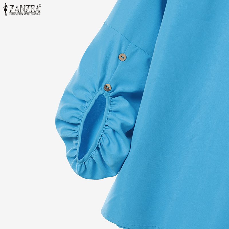 ZANZEA Lässiges zweiteiliges Anzug-Set für Damen mit 3/4-Ärmeln, Bluse und Hose