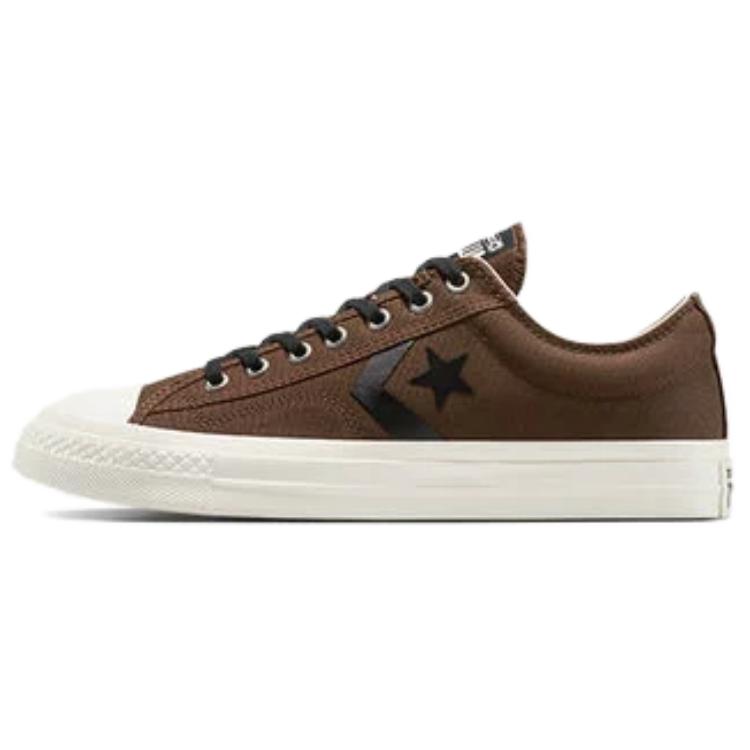 Converse Star Player 76 comfortable and versatile support low-top canvas shoes for both men and women in brown and white