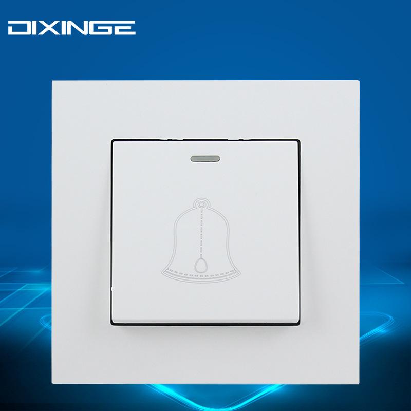 86 Type British Single Gang 1-Way Wall Switch, Universal for EU, German, and French Standards A8 Doorbell Switch
