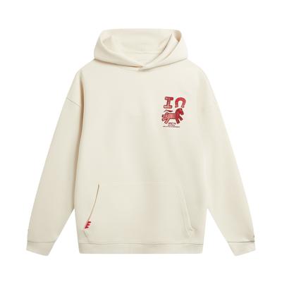 Li Ning Sports Lifestyle Series Cny Prosperity Year Limited Fashion Versatile Hooded Letter Embroidery Couple Casual Sweatshirt AWDW365-3