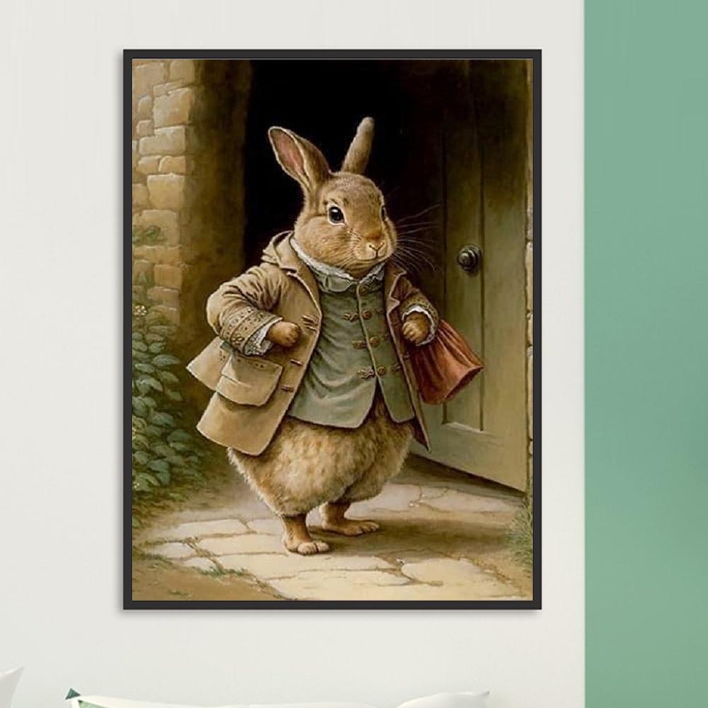 5D DIY Full Round Drill Diamond Painting Gentle Rabbit Kit Home Decor 30x40cm
