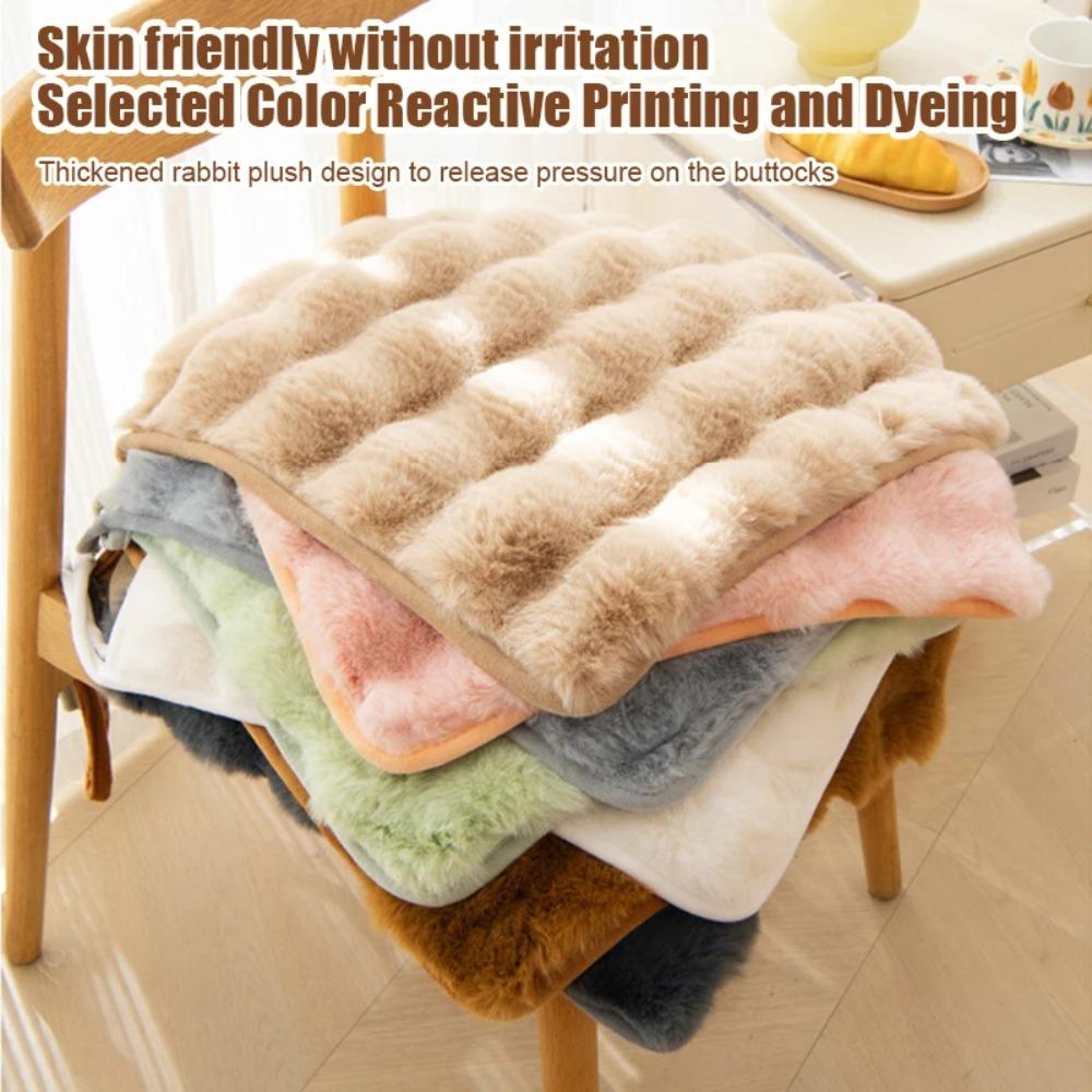 

Thickened Winter Chair Pads Non Slip Seat Cushion Warm Plush Chair Seat Home коричневий