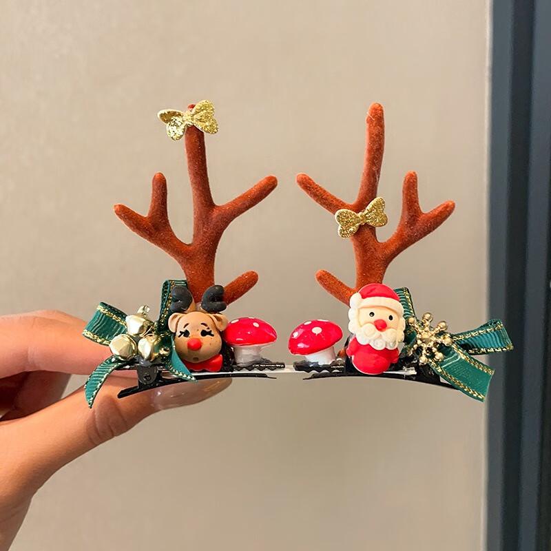 Cute Santa and Reindeer Christmas Hair Clips
