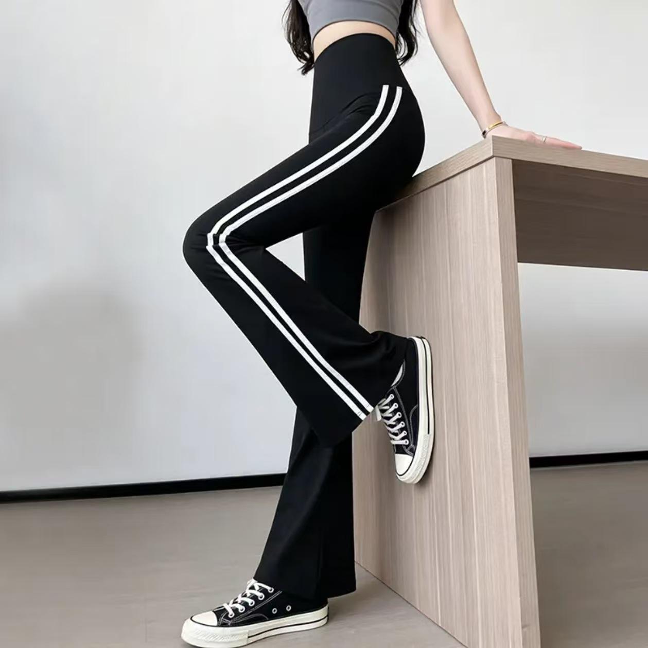 

Plus Size High Waist Micro Flare Pants – Spring/Summer Slimming Style for Curvy Women One Size [80-110 Jin] чорний