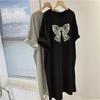 2026 Korean Style Loose Over-the-Knee Short Sleeve T-shirt Dress - Women's Mid-Length Summer Fashion 