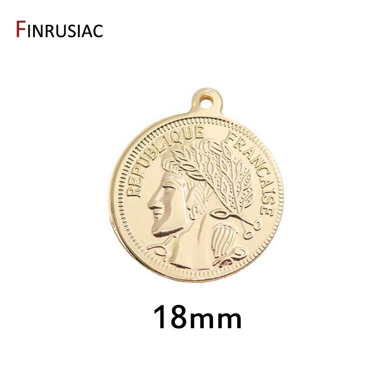 

Retro Commemorative Coin Charms DIY Necklace Pendant Accessory, Gold Plated Portrait Pendants Charms For Jewelry Making