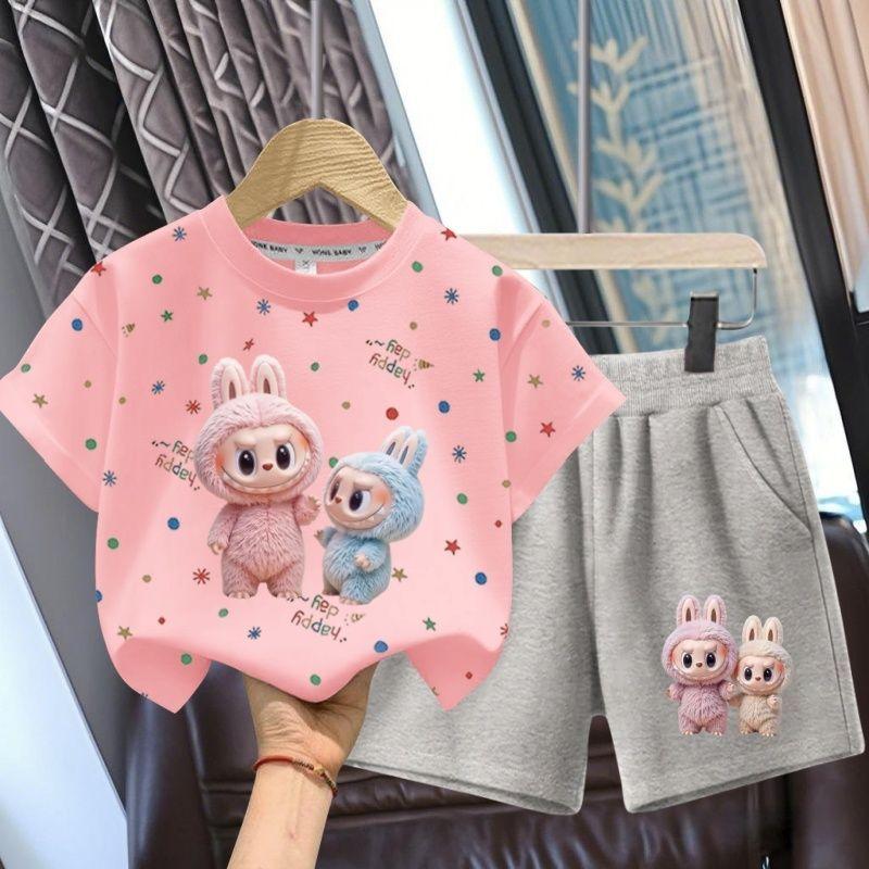 Cute Cartoon Set for Summer Children's Fashion Two-piece Set